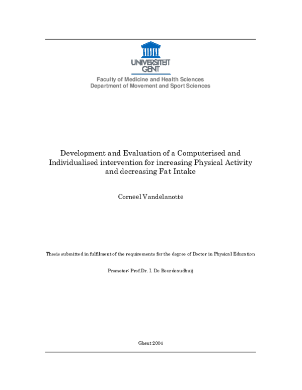 (PDF) Development and Evaluation of a Computerised and Individualised ...