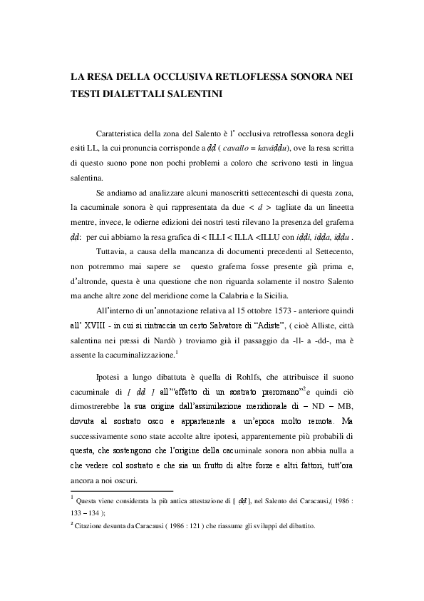 (PDF) La resa della occlusiva retroflessa sonora nei testi dialettali