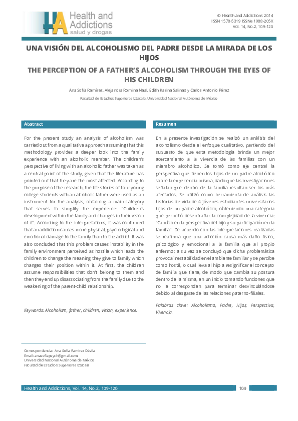 (PDF) The perception of a father's alcoholism through the eyes of his ...