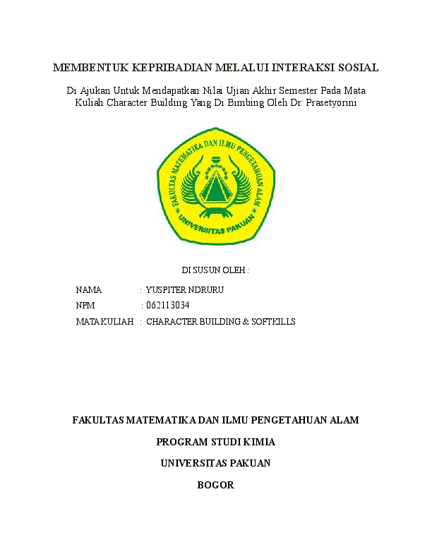 Doc Makalah Character Building Interaksi Sosial Yupiter Ndruru Academia Edu