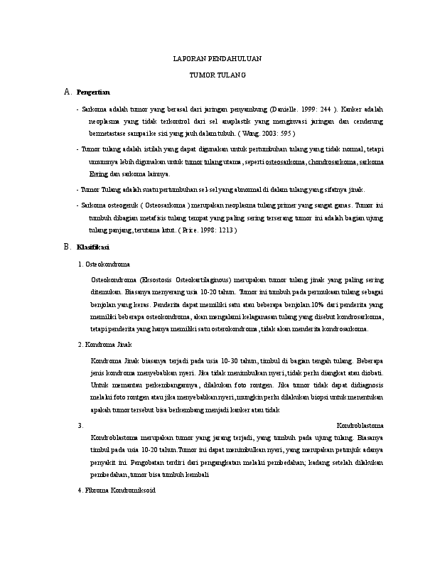 (DOC) LAPORAN PENDAHULUAN TUMOR rizki subagja Academia.edu