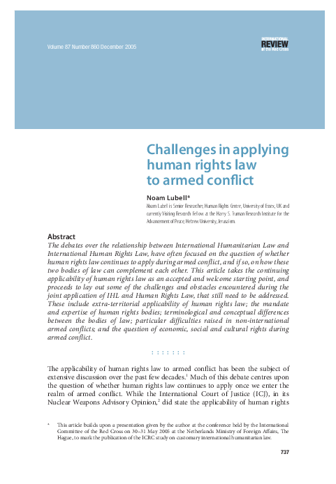 (PDF) Challenges in applying human rights law