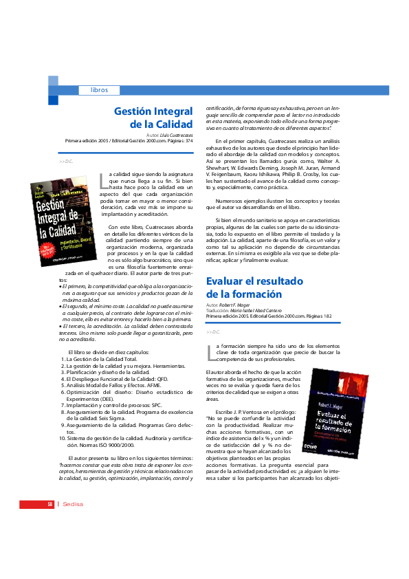 PDF Télécharger fundamentos de gestion integral de calidad Gratuit PDF