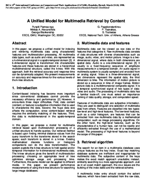 (PDF) A unified model for multimedia retrieval by content