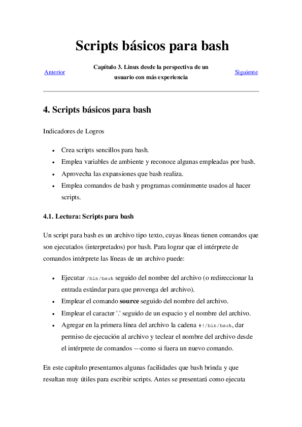 (PDF) Scripts básicos para bash