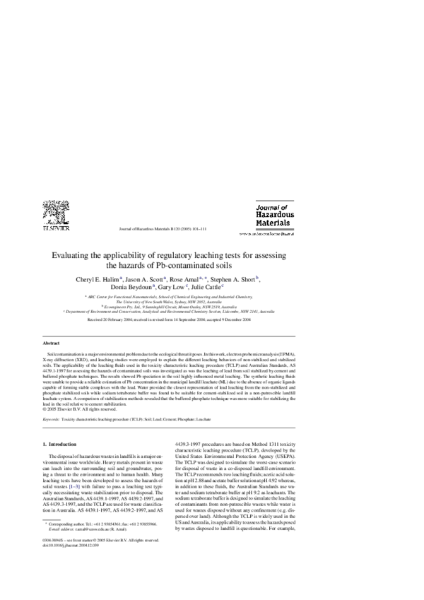 (PDF) Evaluating the applicability of regulatory leaching tests for ...