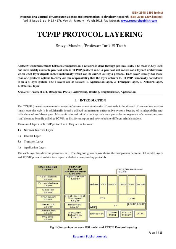 (PDF) TCP/IP PROTOCOL LAYERING