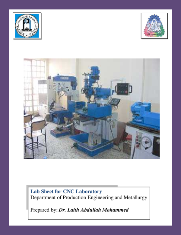 (PDF) Lab Sheet for CNC Laboratory Department of Production Engineering