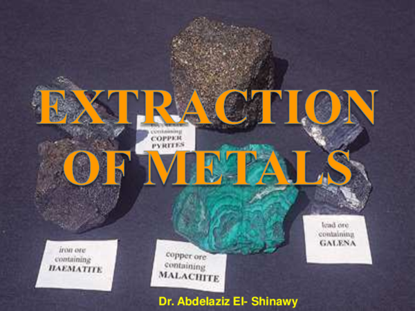 Extraction of metals in chemistry picture