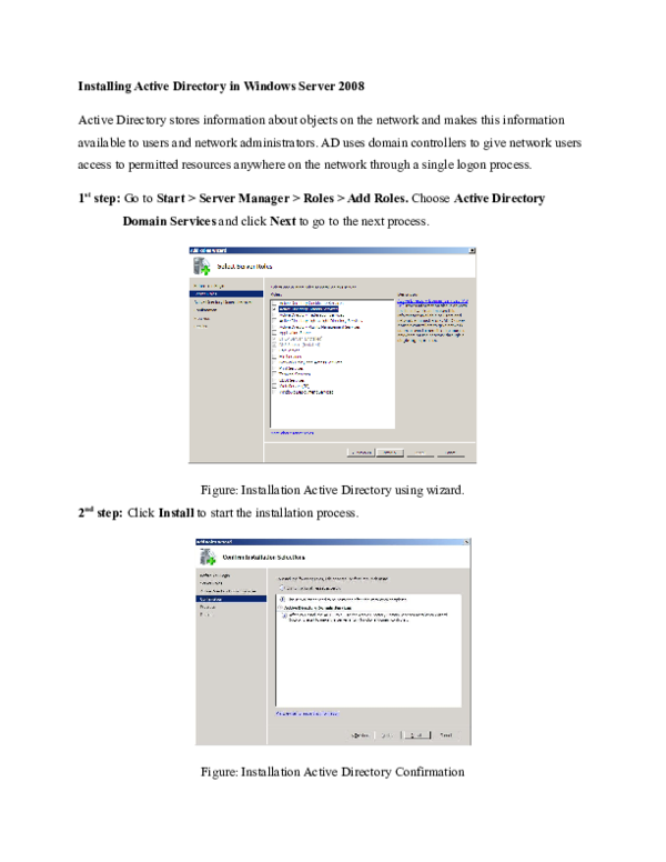 (DOC) Active Directory Configuration on Window Server 2008