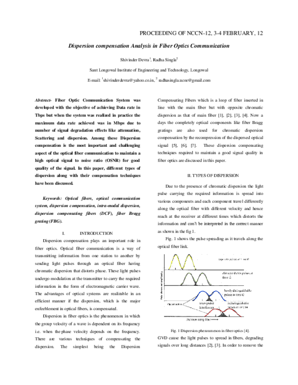  PDF PROCEEDING OF NCCN 12 3 4 FEBRUARY 12 Dispersion Compensation