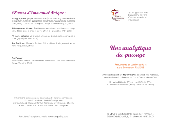 (PDF) La finitude peut-elle vraiment être positive ? Emmanuel Falque et ...