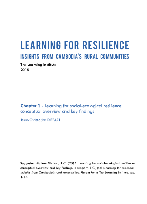Chapter 1 - Learning for social-ecological resilience: conceptual ...