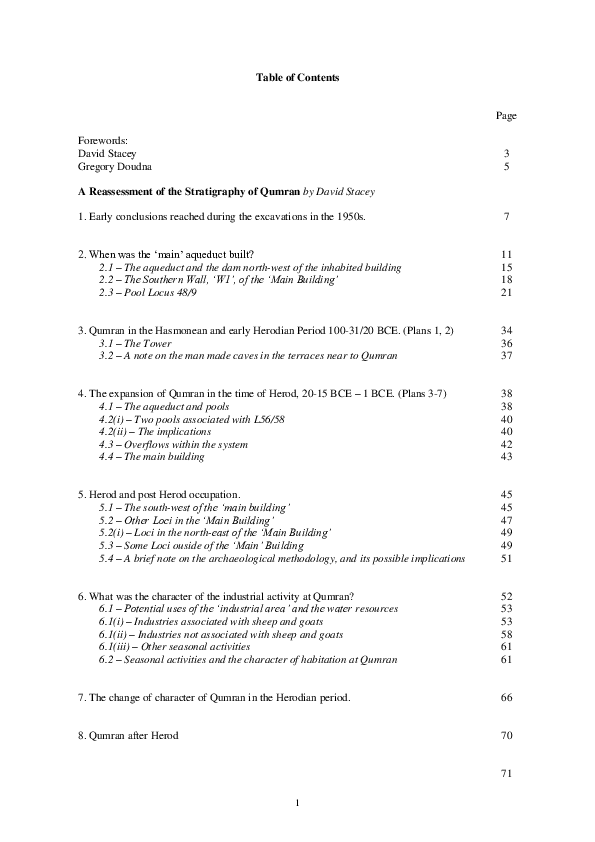 First page of “Qumran Revisited: A Reassessment of the Archaeology of the site and its texts. BAR International Series 2520 (Oxford 2013).”