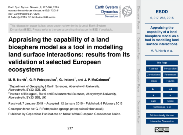 (PDF) Appraising the capability of a land biosphere model as a tool in ...