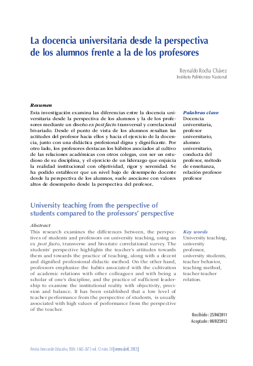 (PDF) University teaching from the perspective of students compared to ...