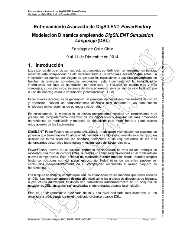 Pdf Entrenamiento Avanzado De Digsilent Powerfactory Modelación