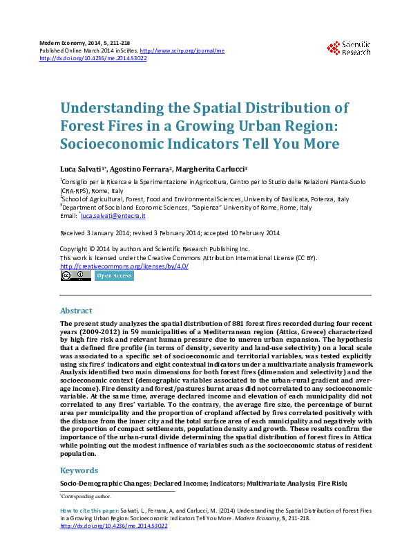 (PDF) Understanding the Spatial Distribution of Forest Fires in a ...