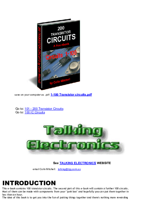 (PDF) 100 TRANSISTOR CIRCUIT (part 1) GILANG PANGESTU Academia.edu