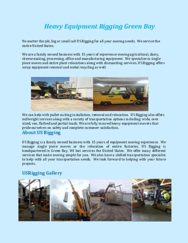 (PDF) Heavy Equipment Rigging Green Bay Usrig gingllc Academia.edu