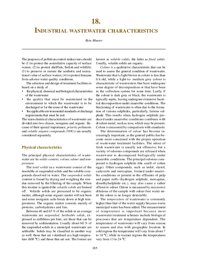 (PDF) INDUSTRIAL WASTEWATER CHARACTERISTICS Midhun CB Academia.edu