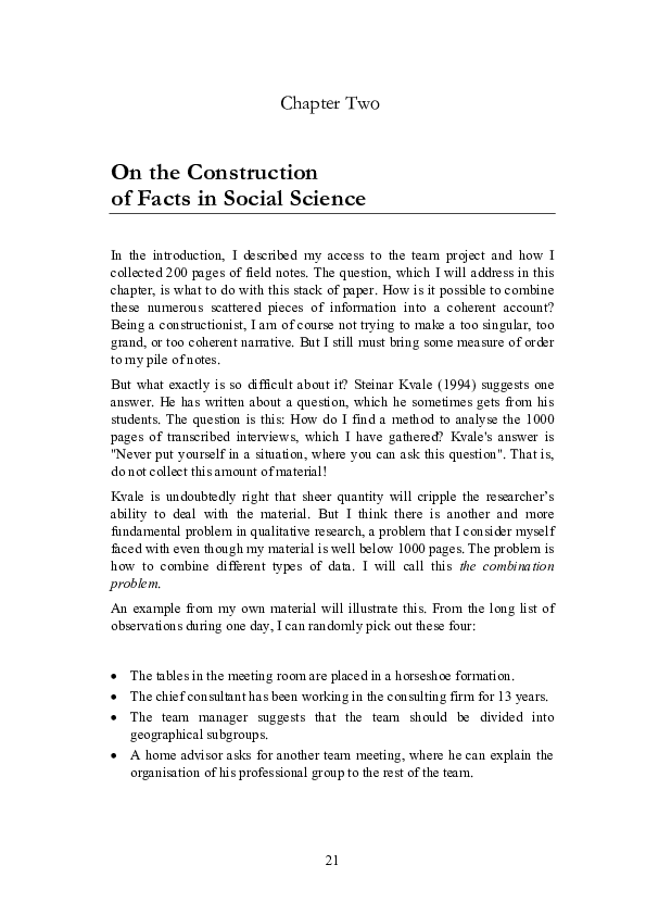 (PDF) On The Construction of Scientific Facts in Social Science