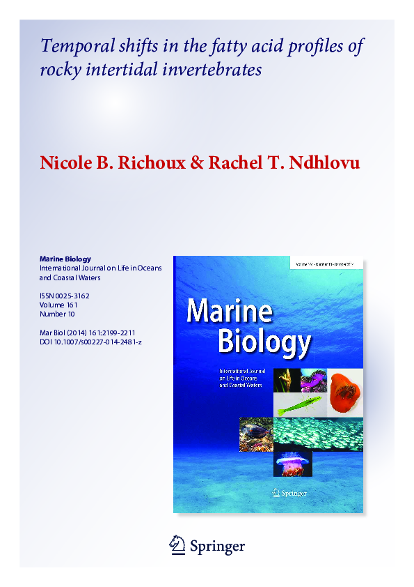 (PDF) Temporal variability in the isotopic niches of rocky shore