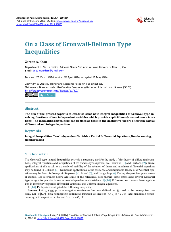 Lemme Gronwall Bellman Pdf Lemme de Gronwall et une application MNISES — free download