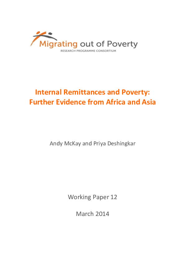 (PDF) Internal Remittances and Poverty: Further Evidence from Africa ...
