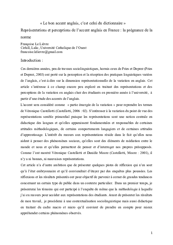 l'accent de mot en anglais