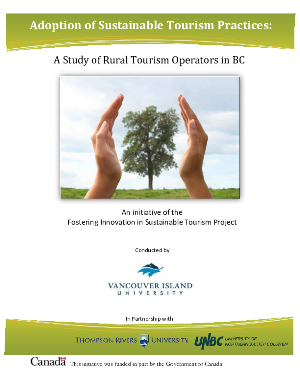 (PDF) Sustainable Tourism Practices: A Study of Rural Tourism Operators ...