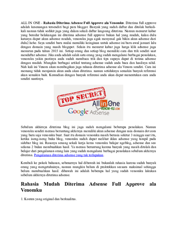 Rahasia Diterima Ulang Google AdSense: Panduan Lengkap untuk Membangun Situs yang Layak