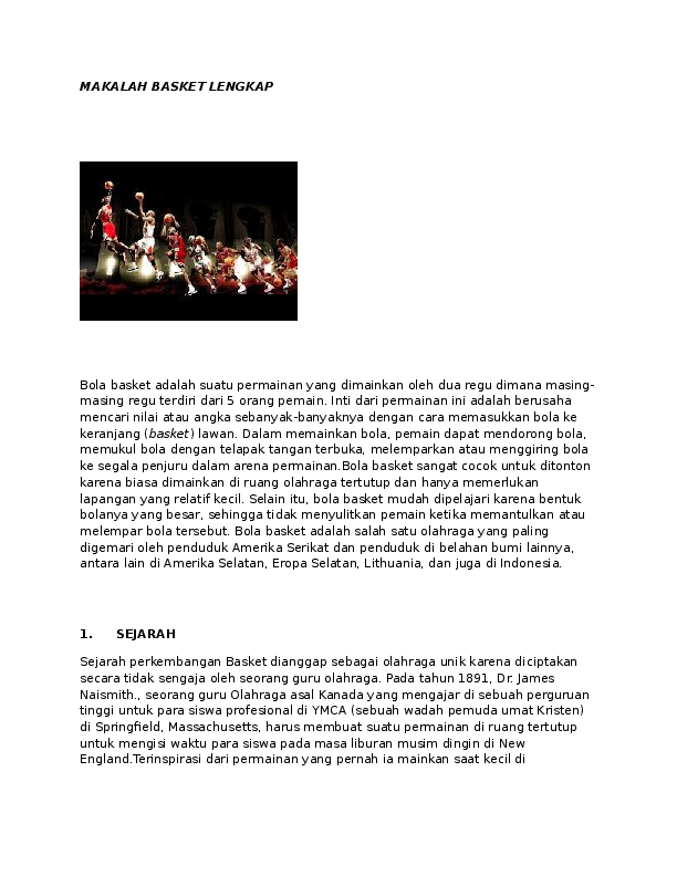 (DOC) MAKALAH BASKET LENGKAP
