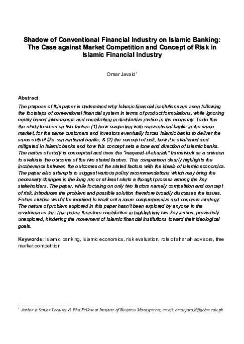 (DOC) Shadow of Conventional Financial Industry on Islamic Banking: The ...