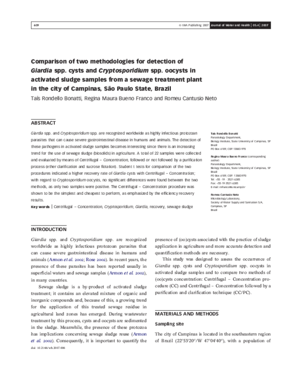 giardia o cryptosporidium