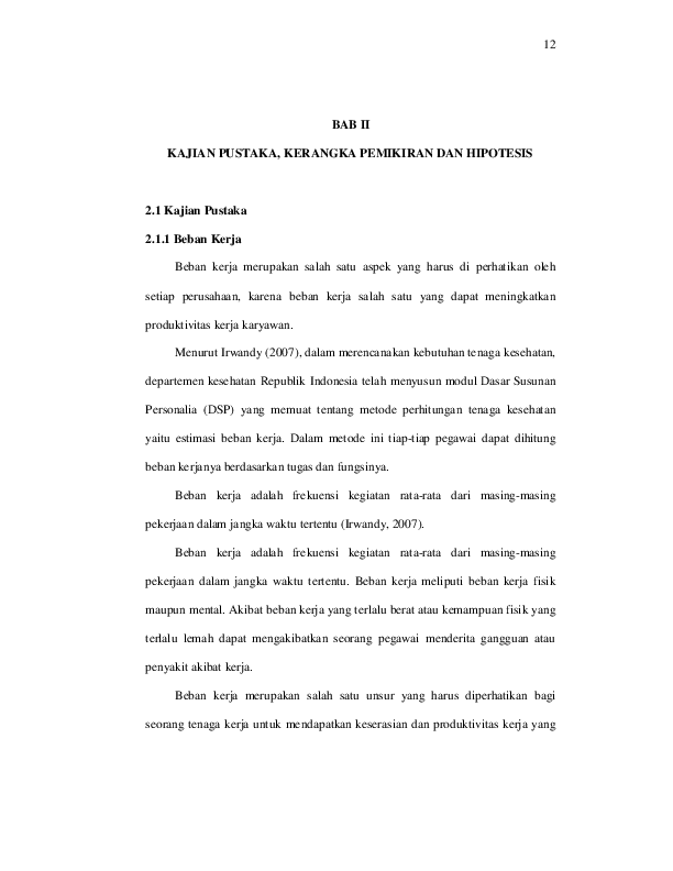 Pdf Beban Kerja Elviana Tiara Astuti Academia Edu