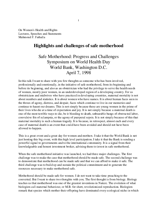 Safe motherhood essay 08 image