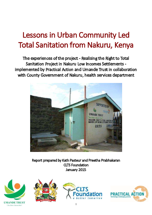 (PDF) Lessons in Urban Community-led Total Sanitation from low-income ...