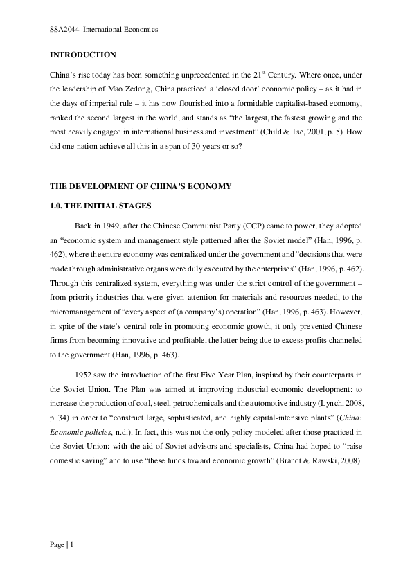(PDF) The Rise of China and Its Development in the Past 30 Years