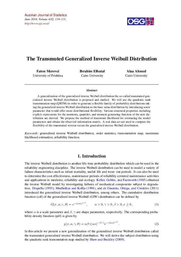 (PDF) The Transmuted Generalized Inverse Weibull Distribution