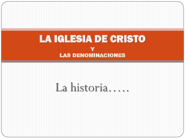 (PDF) La iglesia de Cristo y las denominaciones