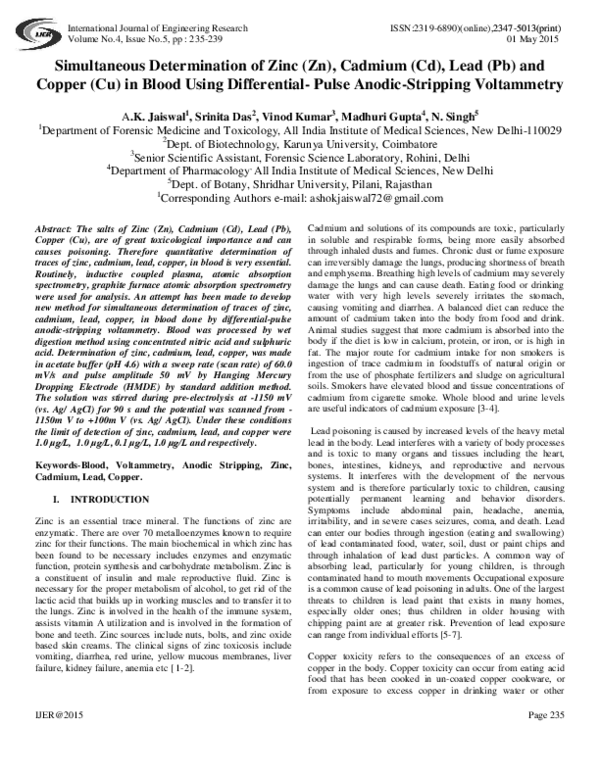 (PDF) Simultaneous Determination of Zinc (Zn), Cadmium (Cd), Lead (Pb ...