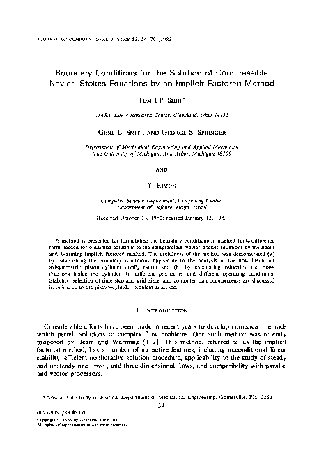 (PDF) Boundary conditions for the solution of compressible navier ...