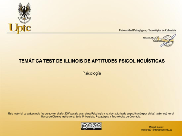 (PDF) TEMÁTICA TEST DE ILLINOIS DE APTITUDES PSICOLINGUÍSTICAS