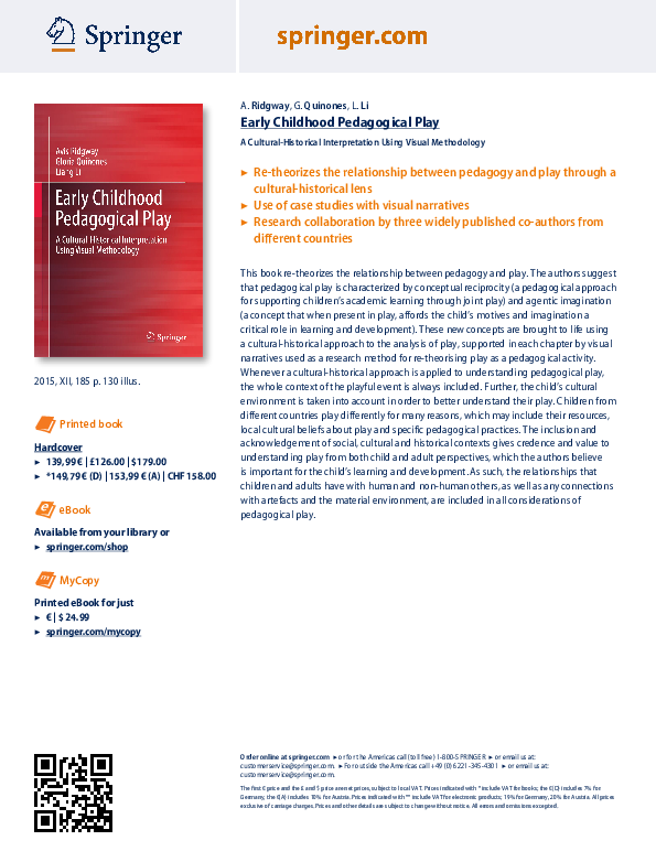 (PDF) Early Childhood Pedagogical Play. A Cultural Historical