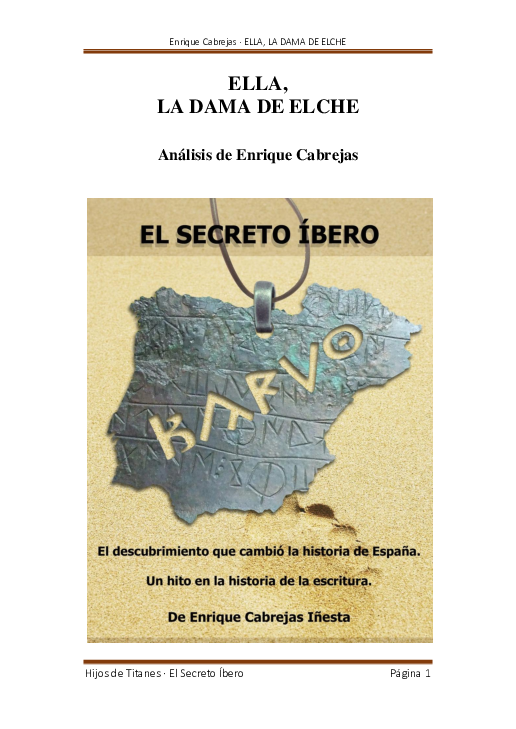 (PDF) ELLA, LA DAMA DE ELCHE. Análisis de Enrique Cabrejas enrique