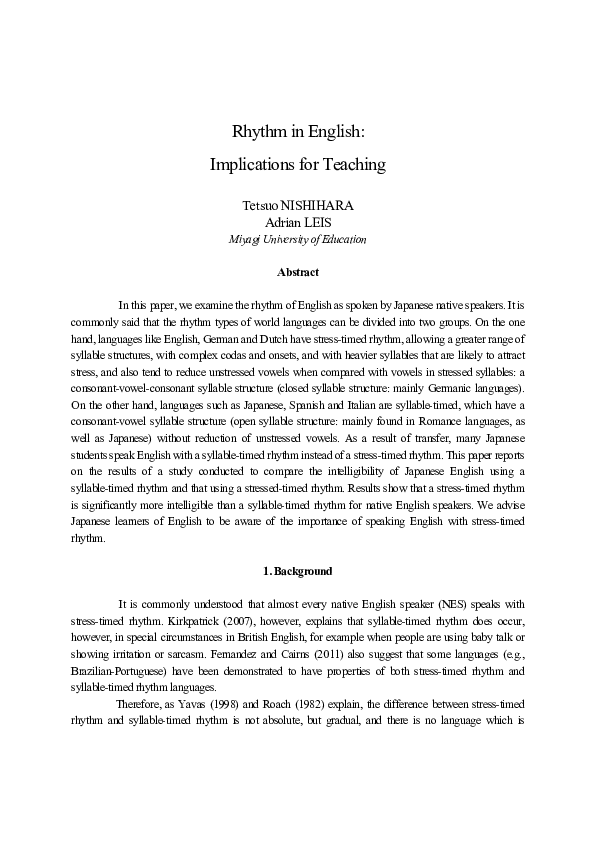 Rhythm in english examples picture