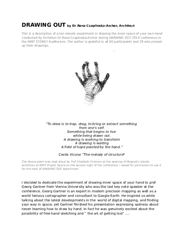 (DOC) DRAWING OUT Conference at RMIT Melbourne 2010 Drawing out your