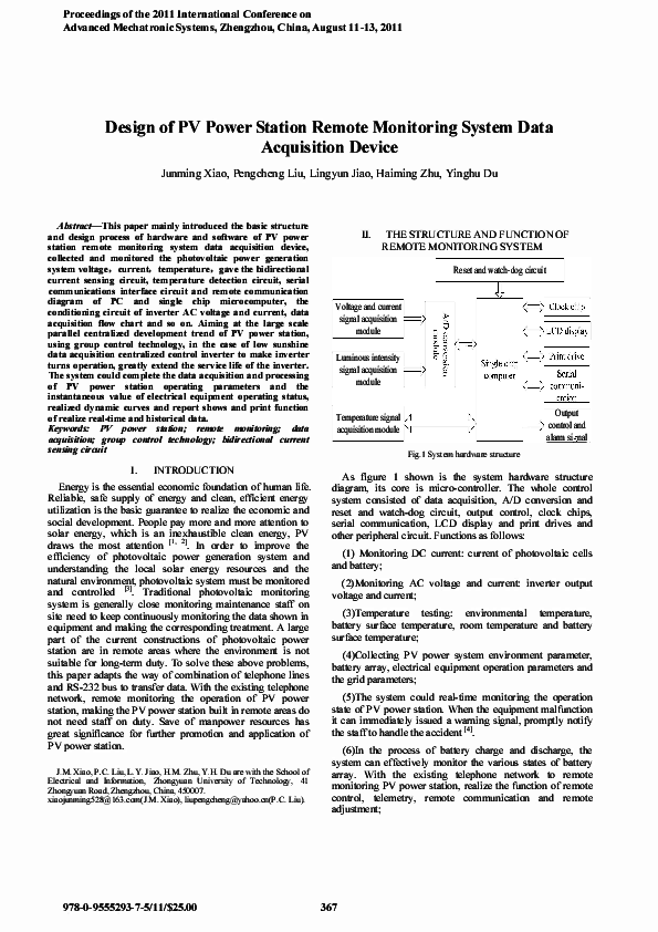 (PDF) Design of PV power station remote monitoring system data ...