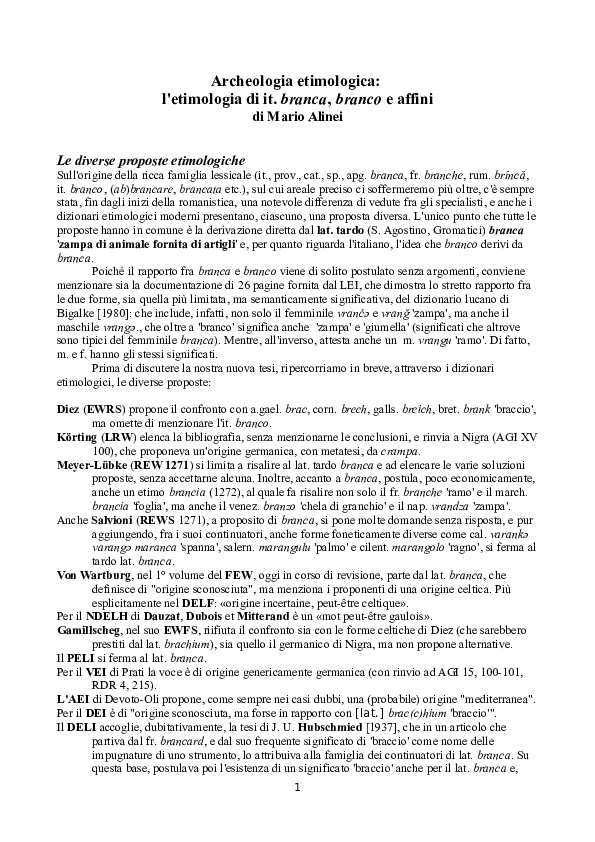 la datazione branco